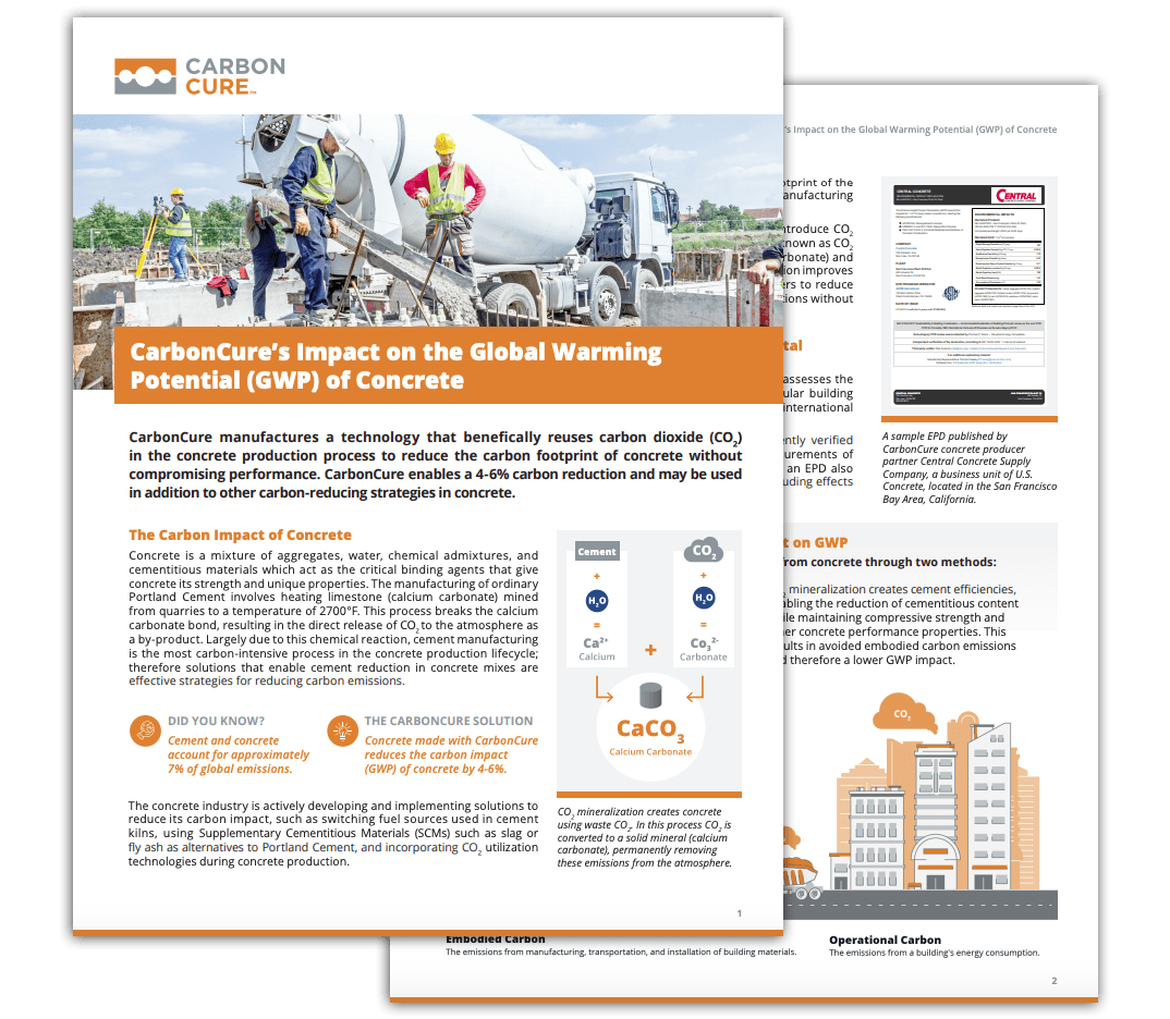 CarbonCure’s Impact on the GWP of Concrete