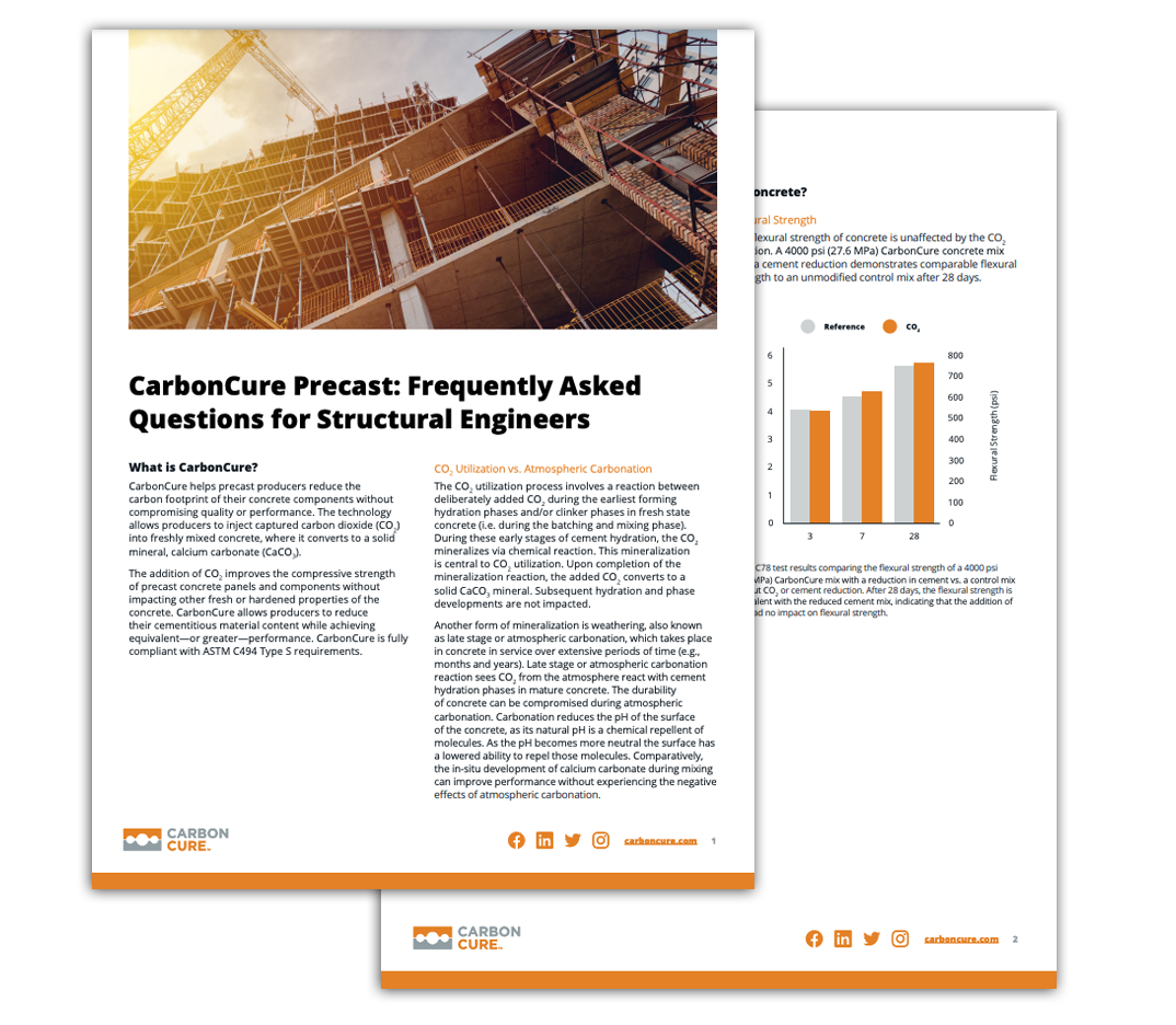 CarbonCure Precast: Frequently Asked Questions for Structural Engineers
