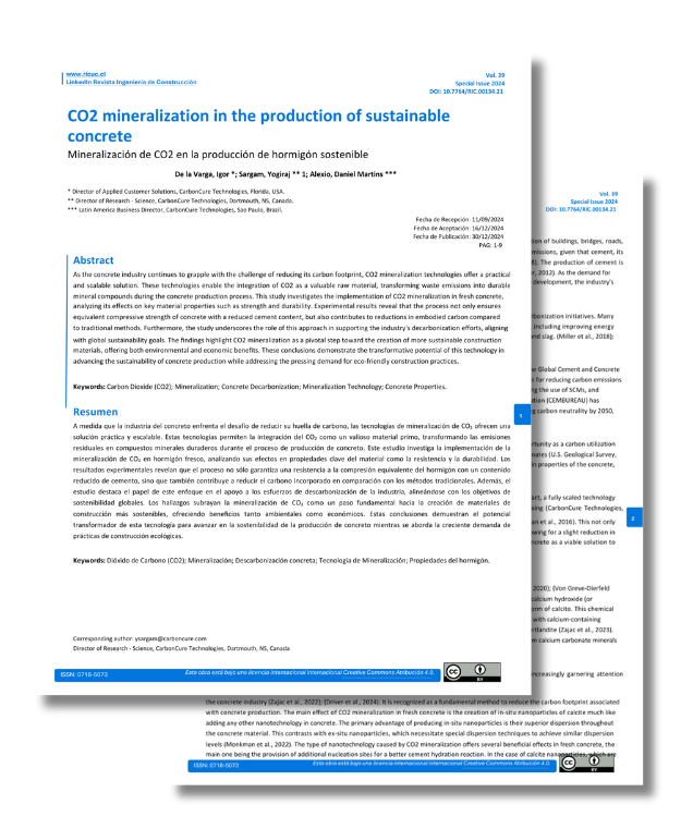 CO2 mineralization in the production of sustainable concrete